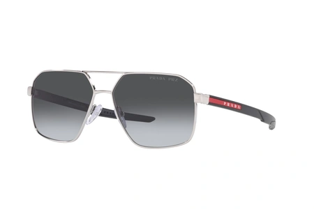prada, SPS 55W, мужские, квадрат, поляризационные, металл