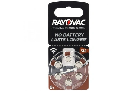 Rayovac Extra baterijas dzirdes aparātiem Nr.312, 6 gab